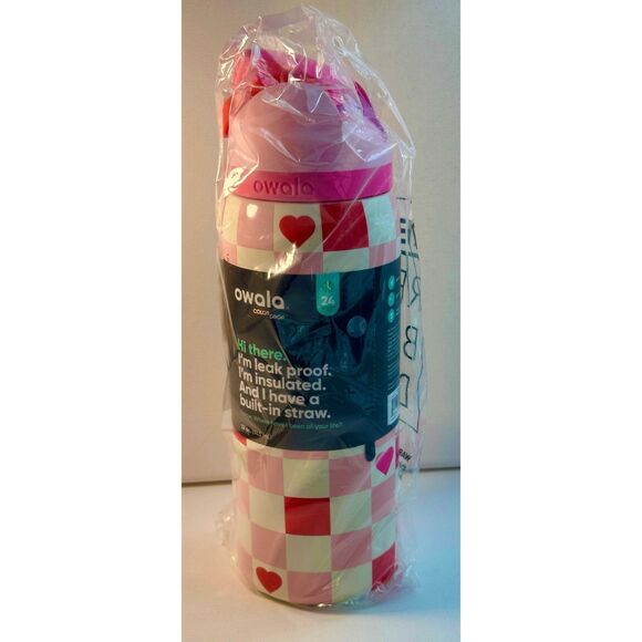 Owala CHECK ME OUT Valentines Day Checker Hearts Freesip 32oz - Picture 2 of 9